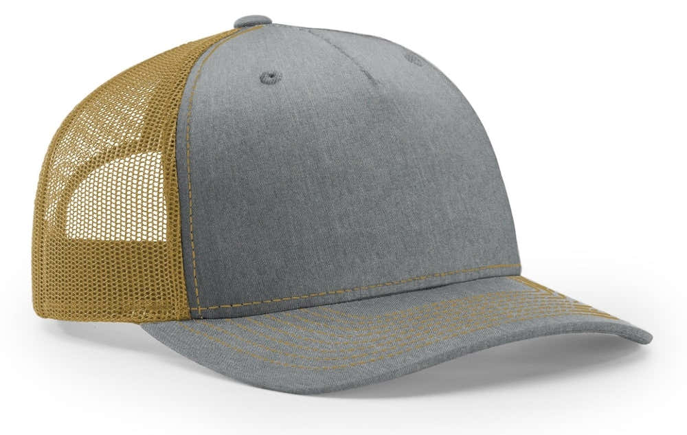 Richardson 5 Panel Seamless Front Trucker Twill Mesh Snapback Hat