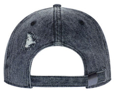 Otto 6 Panel Low Profile Distressed Snow Wash Denim Cap