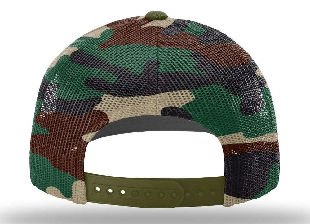 Richardson 6 Panel Trucker Printed Camo Mesh Back