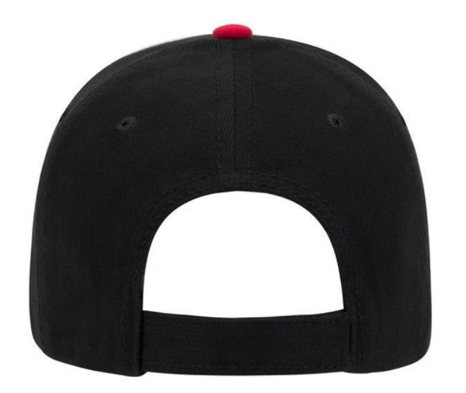 OTTO Cap 6 Panel Low Profile Baseball Cap Brushed Bull Denim Sandwich Visor