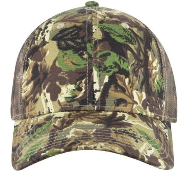 OTTO Cap Camo 6 Panel Low Profile Trucker Mesh