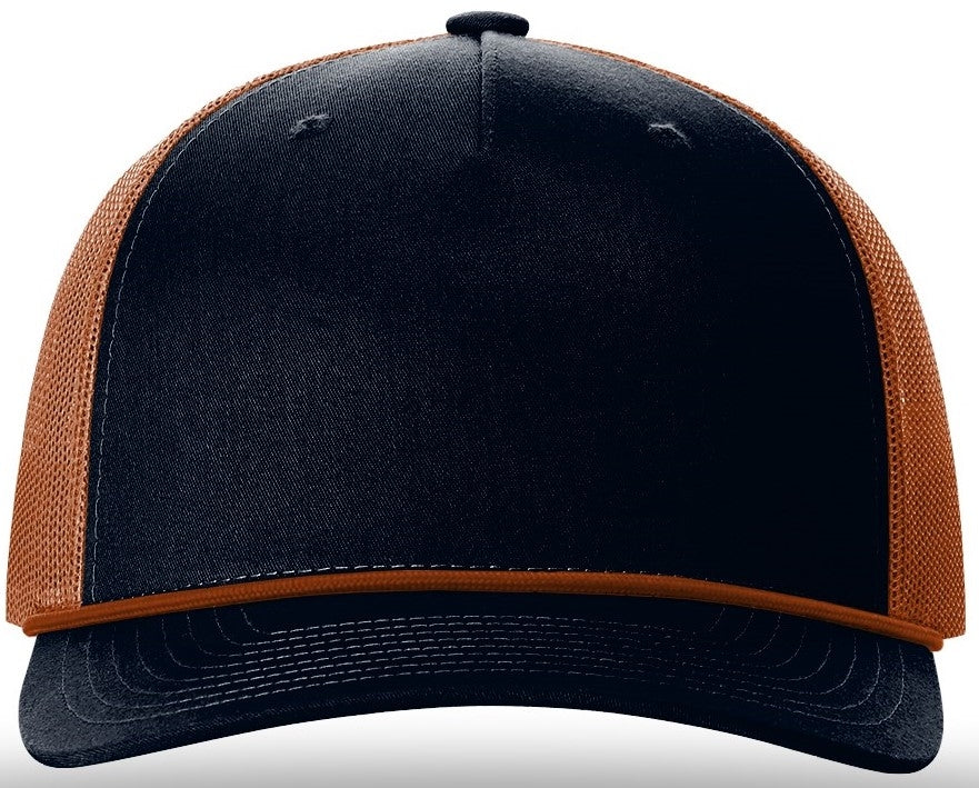 Richardson Seamless 5 Panel Roped Front Trucker Mesh Back Hat