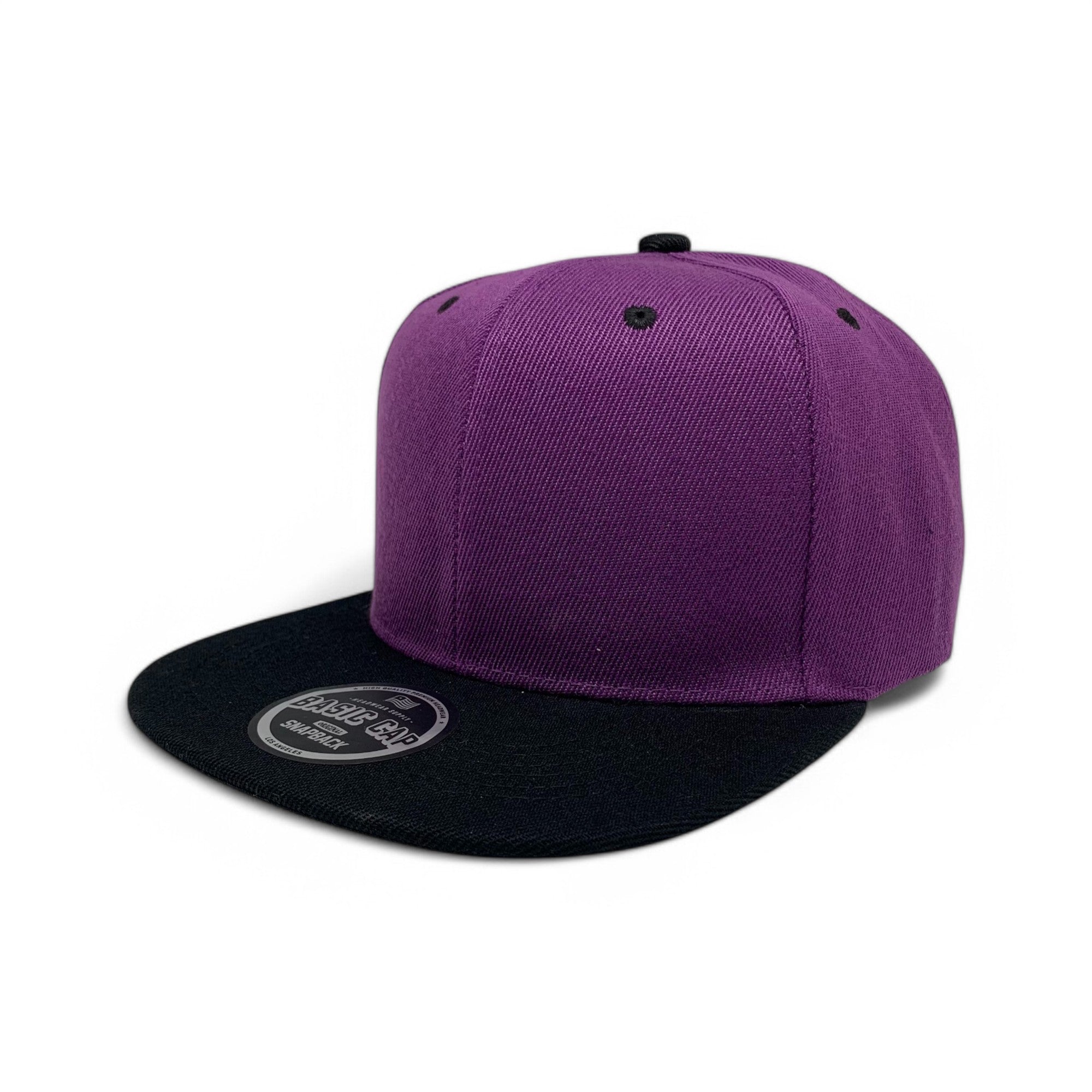 Basic Cap Plain Poly Snapback Hat 8002