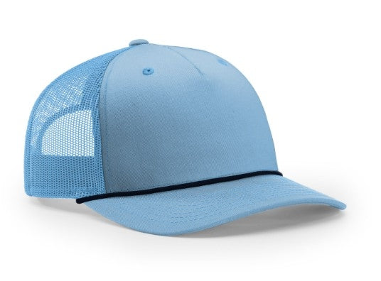 Richardson Seamless 5 Panel Roped Front Trucker Mesh Back Hat  112FPR