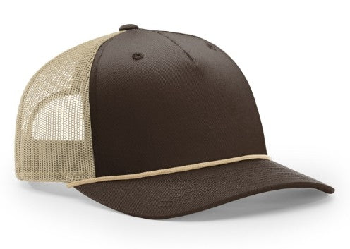Richardson Seamless 5 Panel Roped Front Trucker Mesh Back Hat  112FPR