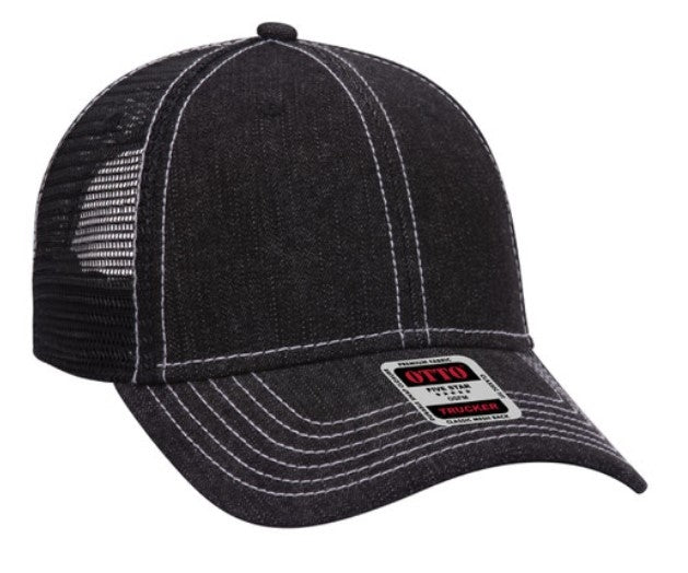 Otto Washed Denim Low Profile Pro Style Mesh Back  83-509