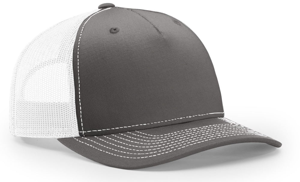 Richardson 5 Panel Seamless Front Trucker Twill Mesh Snapback Hat  112FP