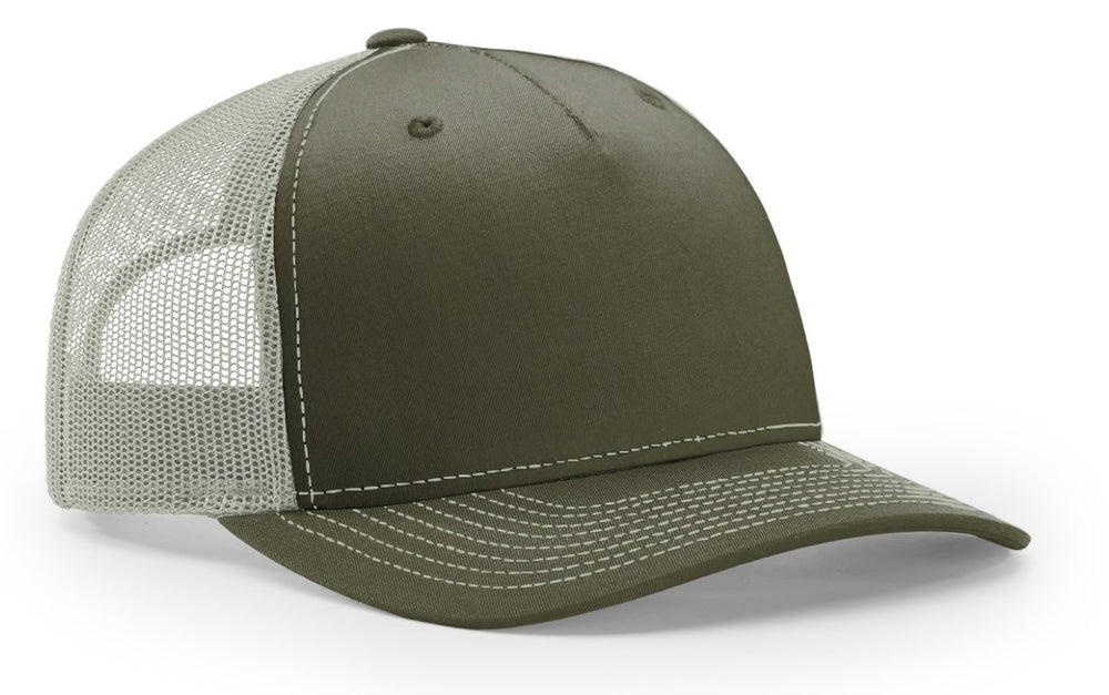 Richardson 5 Panel Seamless Front Trucker Twill Mesh Snapback Hat  112FP
