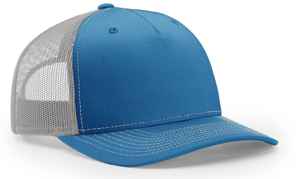 Richardson 5 Panel Seamless Front Trucker Twill Mesh Snapback Hat  112FP