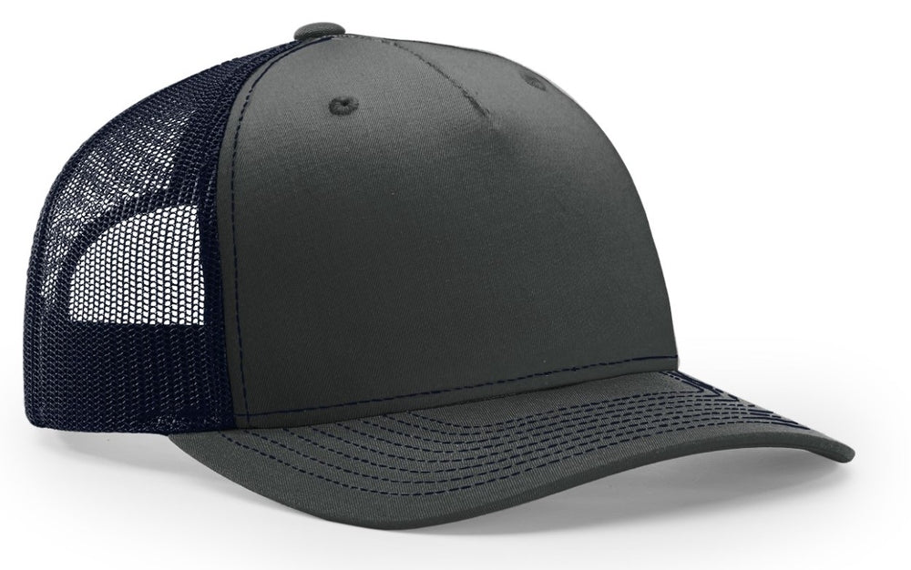 Richardson 5 Panel Seamless Front Trucker Twill Mesh Snapback Hat  112FP