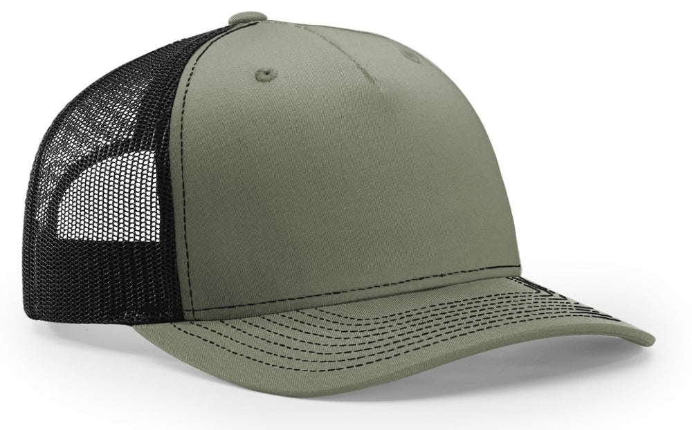 Richardson 5 Panel Seamless Front Trucker Twill Mesh Snapback Hat  112FP