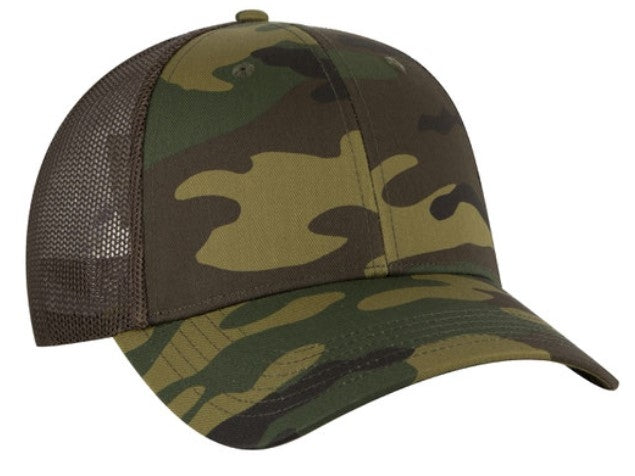 OTTO Cap Camo 6 Panel Low Profile Trucker Mesh 105-1247