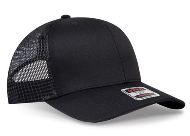 OTTO Cap 6 Panel Adult and Youth Poly Cotton Mid Profile Mesh Back Trucker Hat 112-1