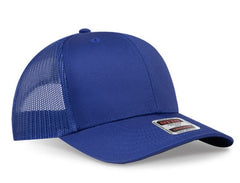 OTTO Cap 6 Panel Adult and Youth Poly Cotton Mid Profile Mesh Back Trucker Hat 112-1