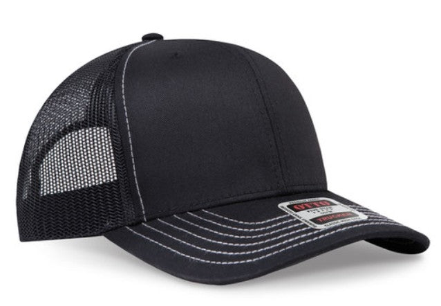 OTTO Cap 6 Panel Adult and Youth Poly Cotton Mid Profile Mesh Back Trucker Hat 112-1