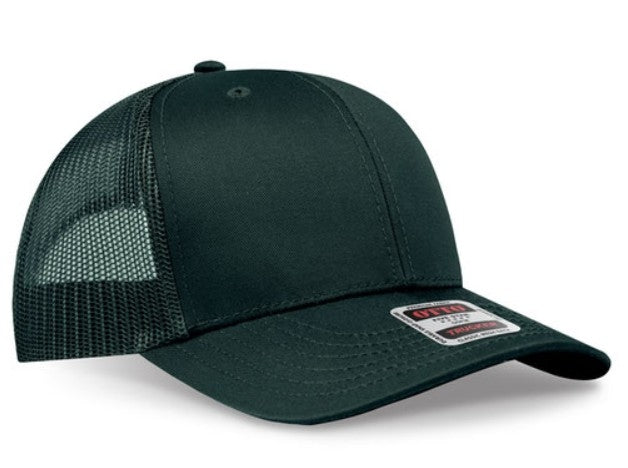 OTTO Cap 6 Panel Adult and Youth Poly Cotton Mid Profile Mesh Back Trucker Hat 112-1