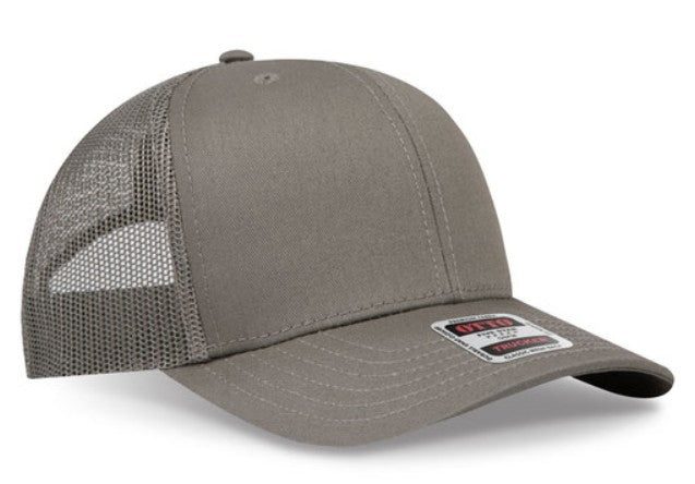 OTTO Cap 6 Panel Adult and Youth Poly Cotton Mid Profile Mesh Back Trucker Hat 112-1