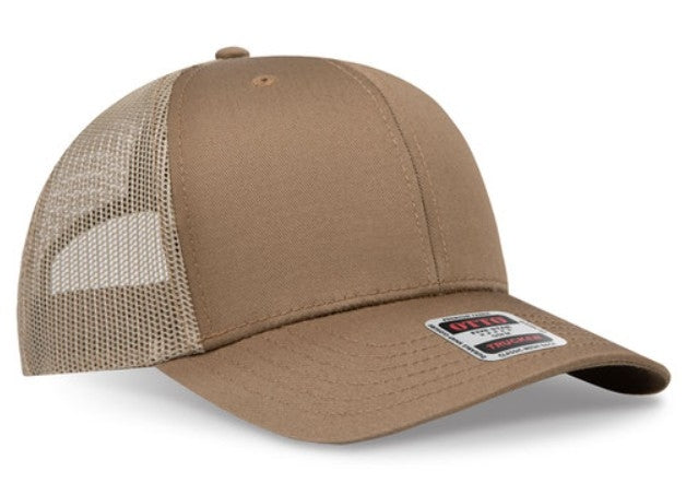 OTTO Cap 6 Panel Adult and Youth Poly Cotton Mid Profile Mesh Back Trucker Hat 112-1