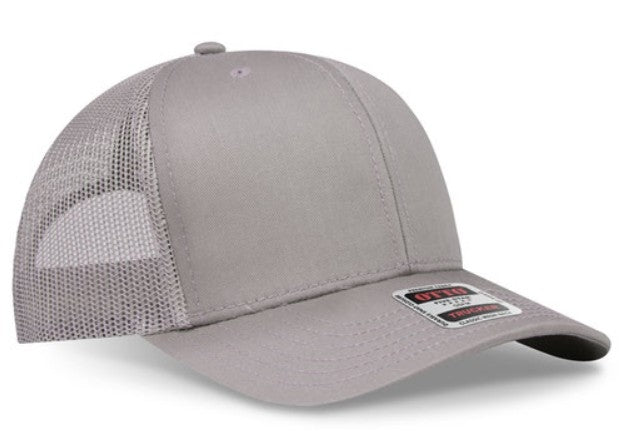 OTTO Cap 6 Panel Adult and Youth Poly Cotton Mid Profile Mesh Back Trucker Hat 112-1