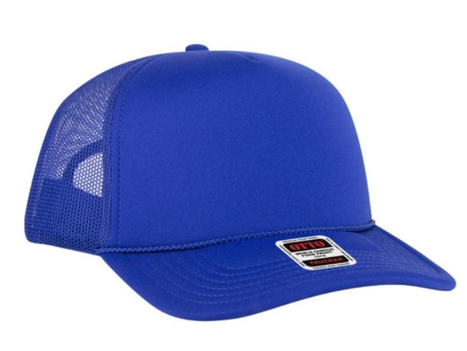 OTTO Cap 5 Panel High Crown Polyester Foam Front Mesh Back Trucker Hat 3932-1