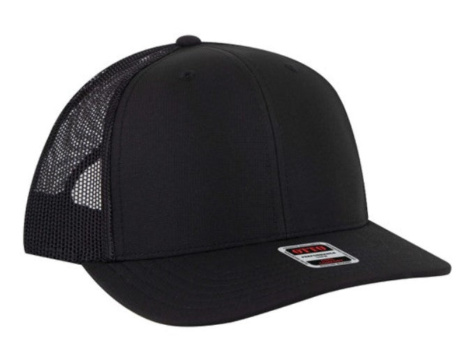 OTTO 6 Panel Mid Profile Polyester Pongee Front Mesh Back Trucker Hat 112-3