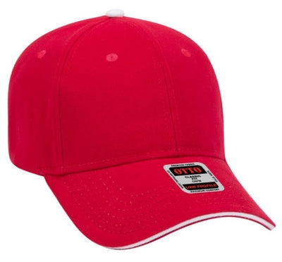 OTTO Cap 6 Panel Low Profile Baseball Cap Brushed Bull Denim Sandwich Visor 23-255