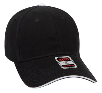 OTTO Cap 6 Panel Low Profile Baseball Cap Brushed Bull Denim Sandwich Visor 23-255