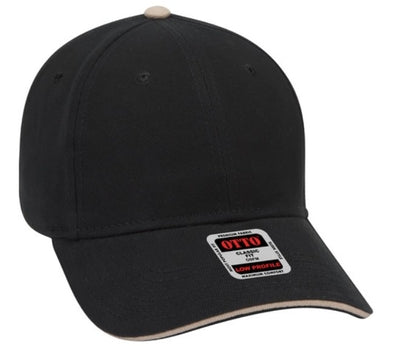 OTTO Cap 6 Panel Low Profile Baseball Cap Brushed Bull Denim Sandwich Visor 23-255
