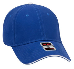 OTTO Cap 6 Panel Low Profile Baseball Cap Brushed Bull Denim Sandwich Visor 23-255