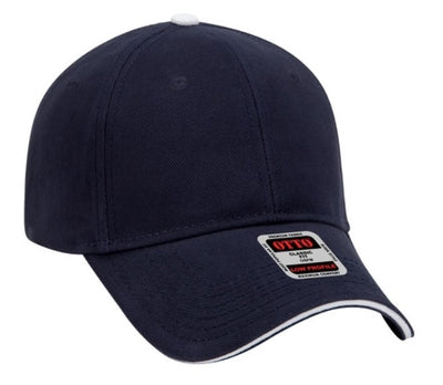 OTTO Cap 6 Panel Low Profile Baseball Cap Brushed Bull Denim Sandwich Visor 23-255