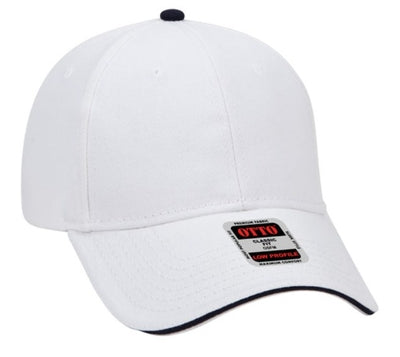 OTTO Cap 6 Panel Low Profile Baseball Cap Brushed Bull Denim Sandwich Visor 23-255