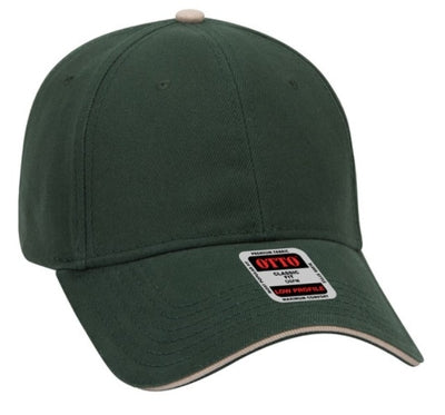 OTTO Cap 6 Panel Low Profile Baseball Cap Brushed Bull Denim Sandwich Visor 23-255