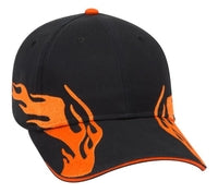 Otto Flame Pattern Brushed Cotton Twill Sandwich Visor Pro Style  58-755