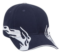 Otto Flame Pattern Brushed Cotton Twill Sandwich Visor Pro Style  58-755