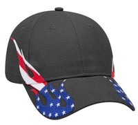 Otto Flame Pattern Brushed Cotton Twill Sandwich Visor Pro Style  58-755