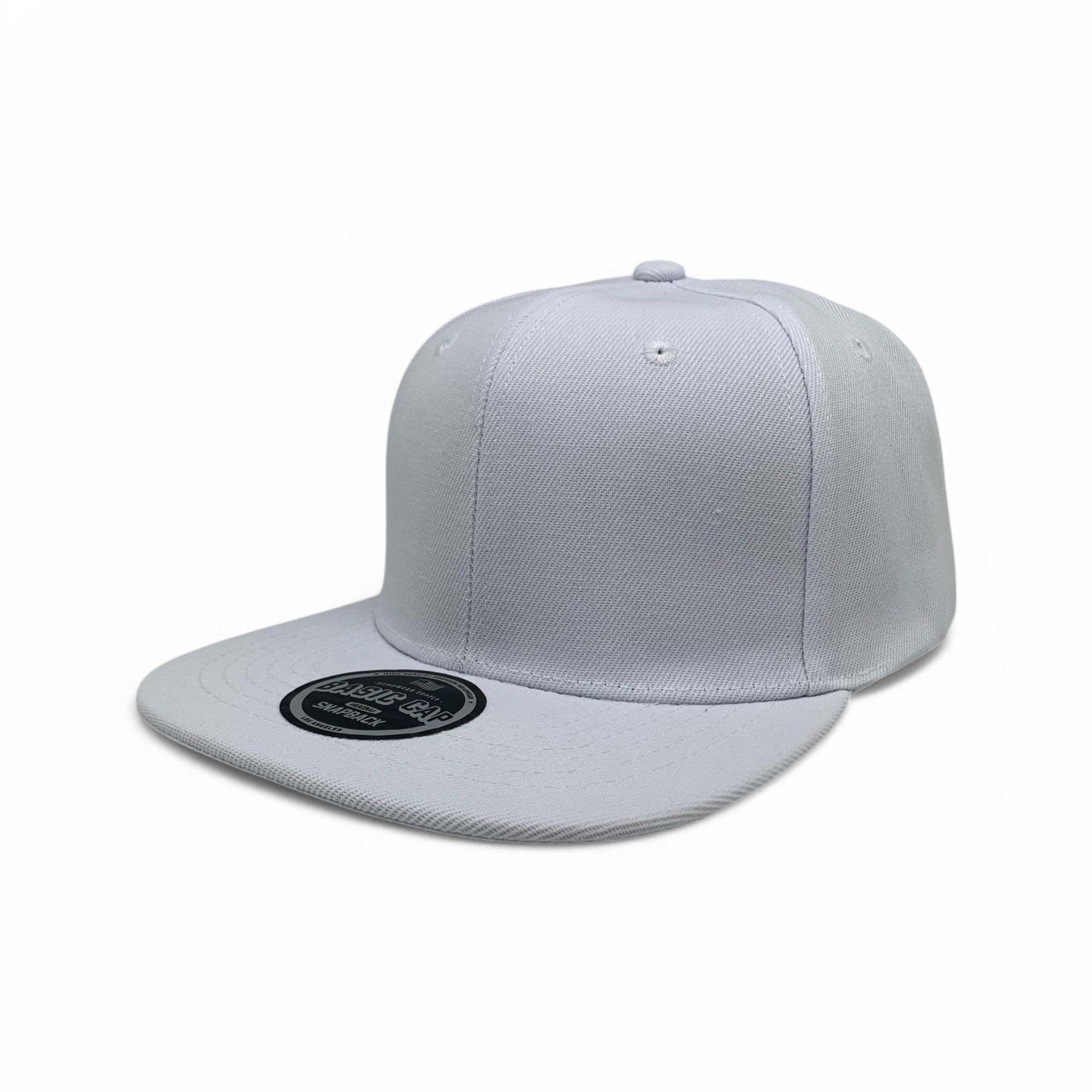 Basic Cap Plain Poly Snapback Hat 8002