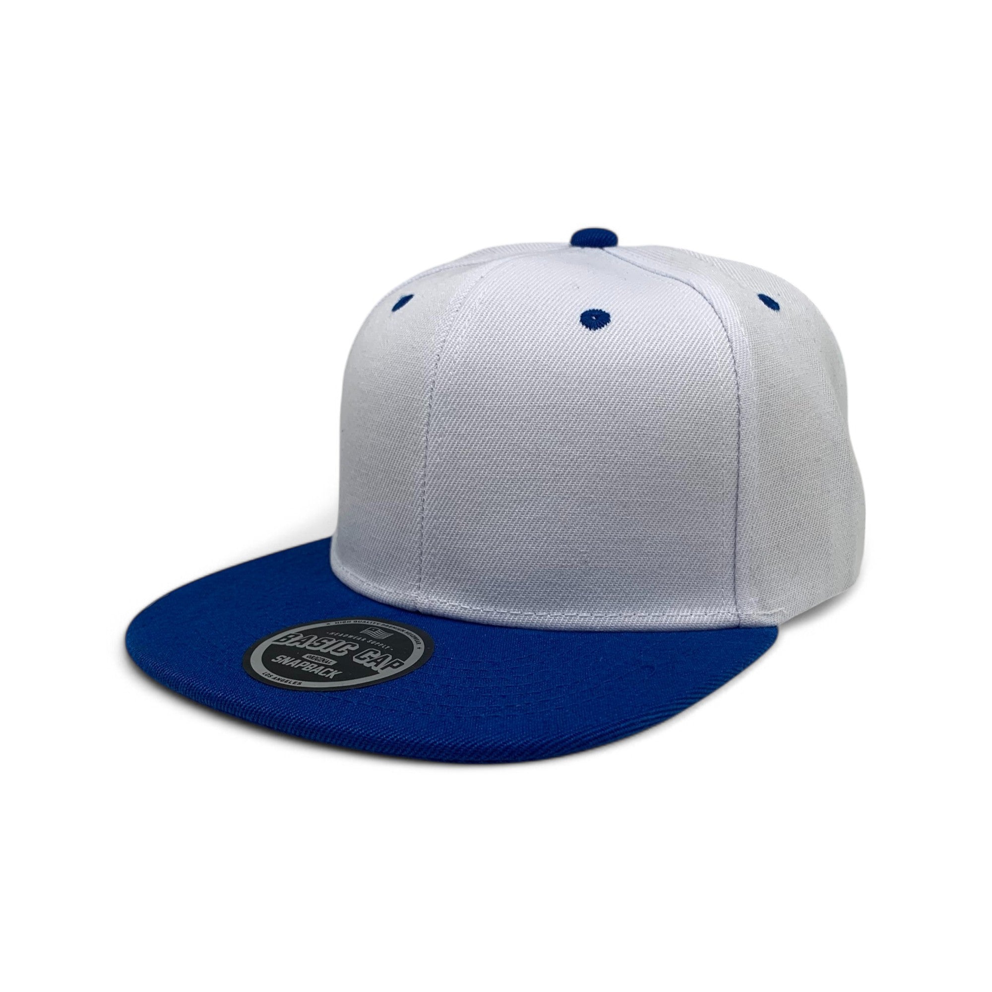 Basic Cap Plain Poly Snapback Hat 8002